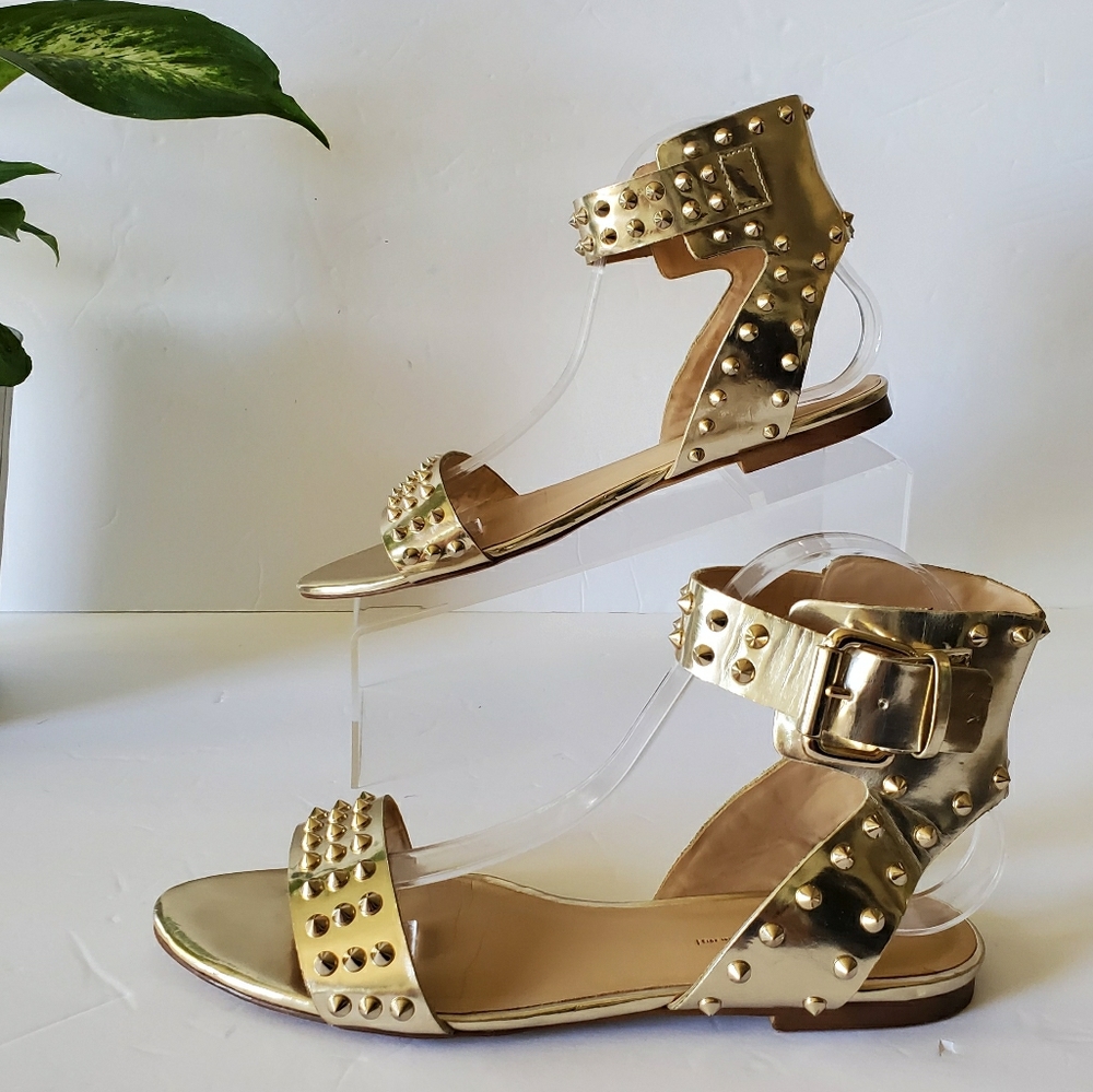Zara gold studded sandal 9
